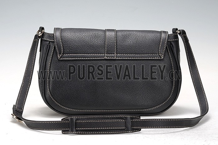 Gucci Medium Horsebit Black Leather Flap Bag 607336