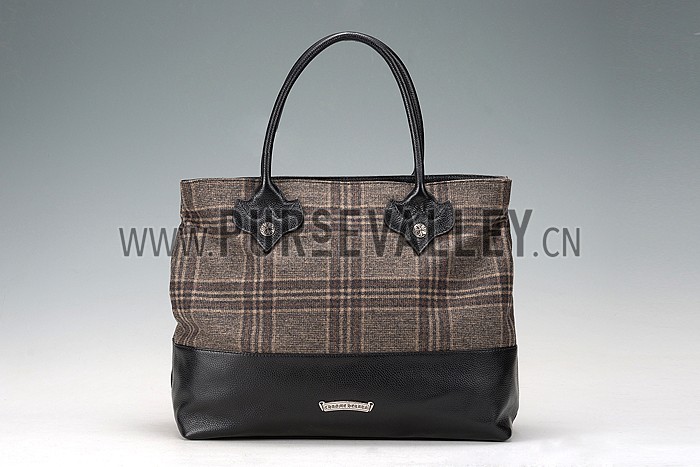 Chrome Hearts Brown Tweed Handbag 607424