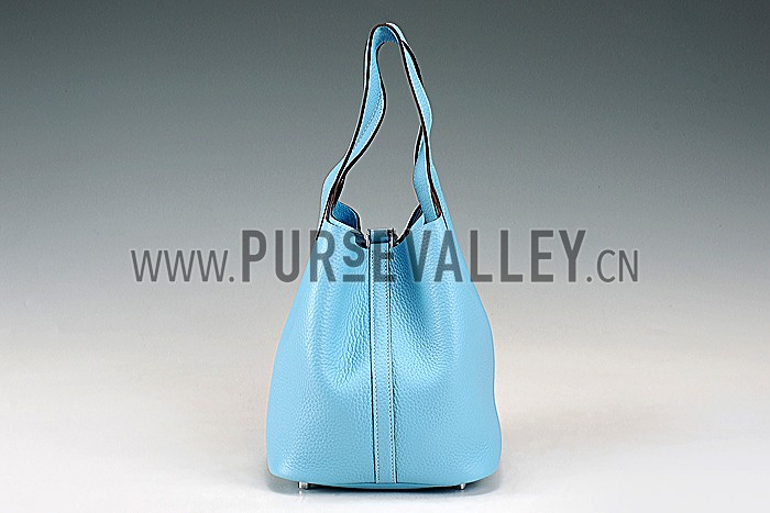 Hermes Picotin MM Blue Jean 607498