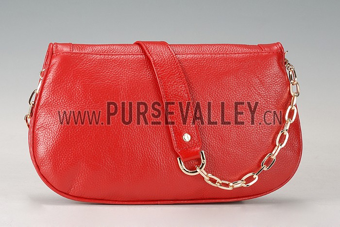 Tory Burch Amanda Logo Clutch Red 607612