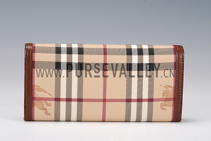 Burberry Haymarket Check Large Purse Brown