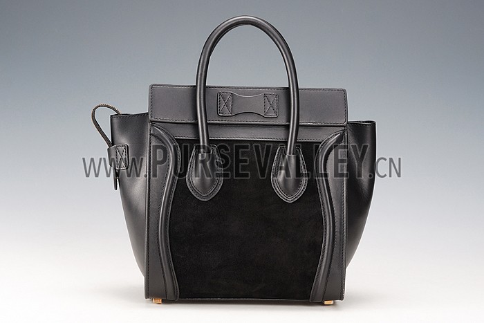 Celine Micro Luggage Black Leather/Suede Leather