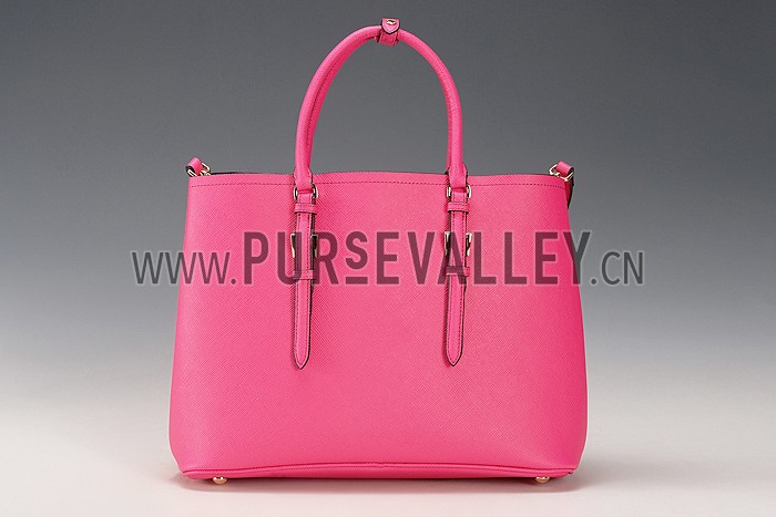 Prada Saffiano Double Tote Rose Pink