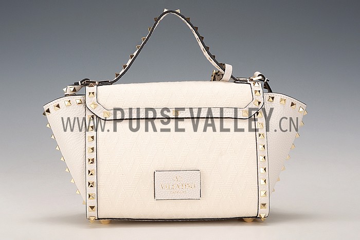 Valentino RockStud Shoulder White Bag