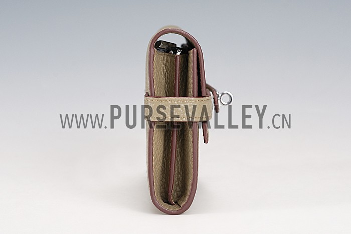 Hermes Kelly Long Wallet Grey 608073