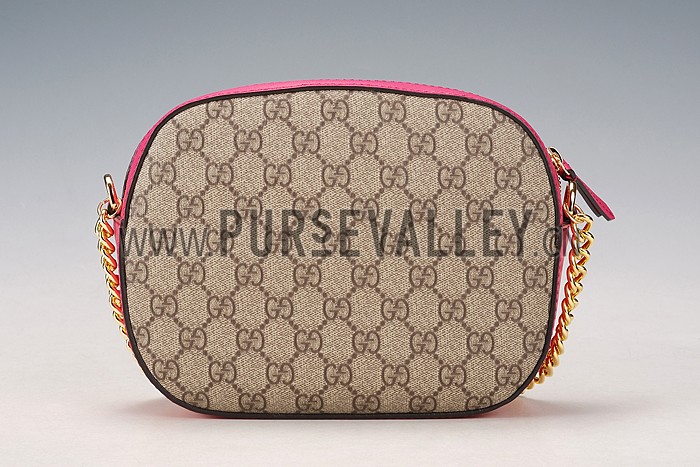 Gucci Supreme Canvas Mini Chain Bag Red & Fuchsia