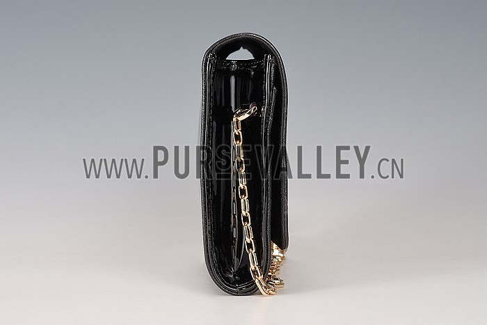 Louis Vuitton Chain Louise Patent Leather Black