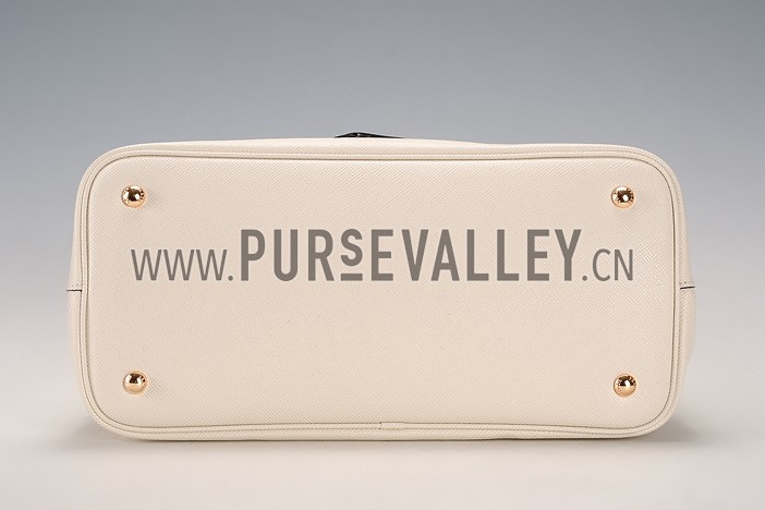 Prada Saffiano Double Tote White