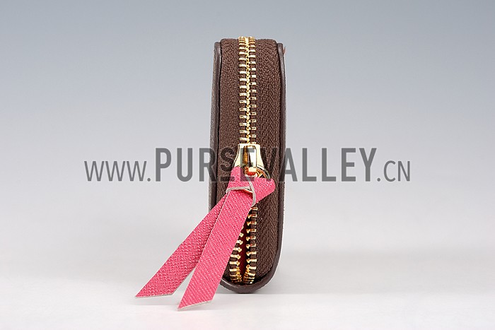 Louis Vuitton Monogram Canvas Zippy Wallet With Rose Leather Zipper Pull 608253