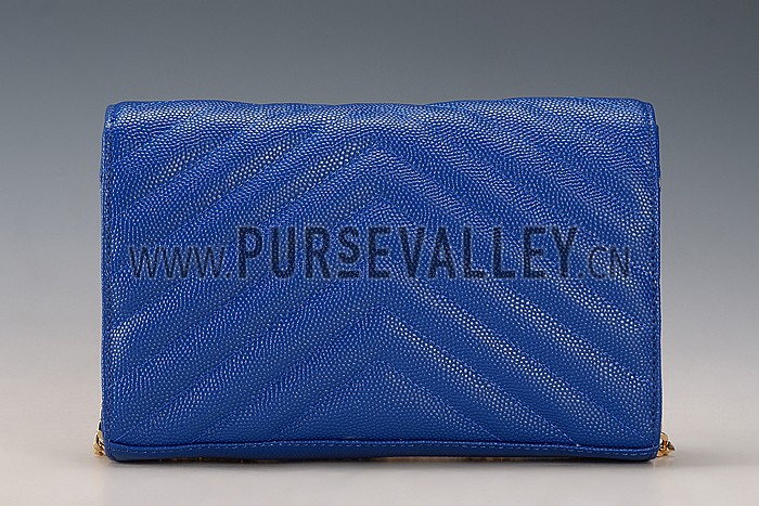 Saint Laurent Monogram Wallet On Chain Blue