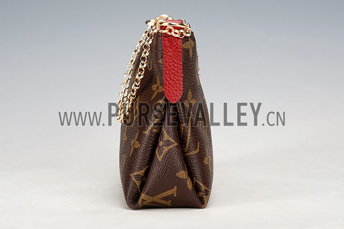 Louis Vuitton Monogram Pallas Clutch Dark Red 18926643