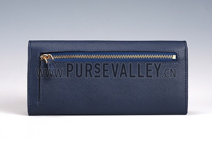 Prada Saffiano Leather Dark Blue Wallet