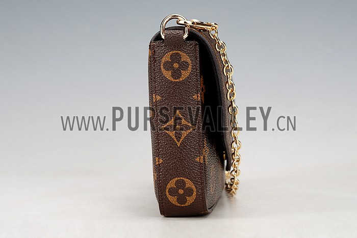Louis Vuitton Monogram Felicie Chain Wallet Black 18926649