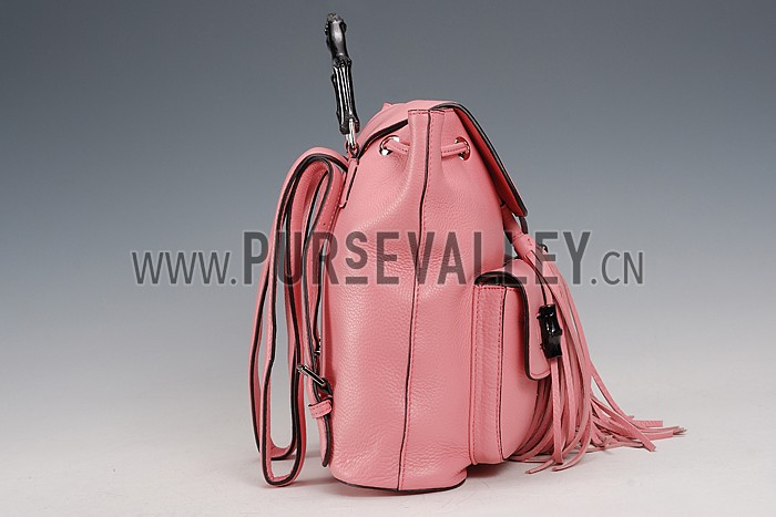 Gucci Bamboo Leather Backpack Pink