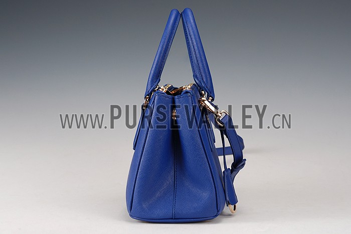 Prada Saffiano Small Leather Blue Bag