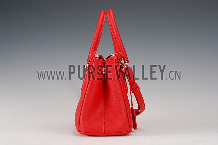 Prada Saffiano Small Crocodile Leather Black And Red Bag