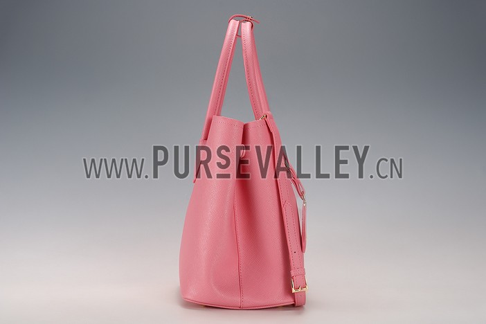 Prada Saffiano Double Tote Pink