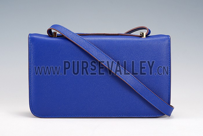 Hermes Constance Elan Blue Electric With Gold Hardware 608122