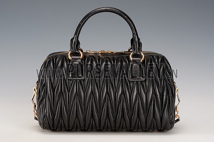 Miu Miu Matelasse Top Handle Large Black