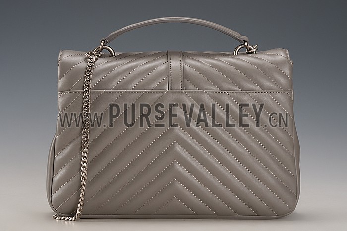 Saint Laurent College Matelasse Large Bag Grey