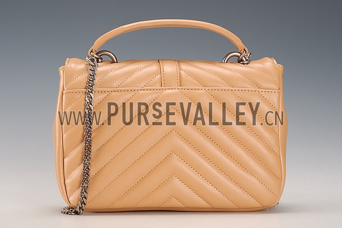 Saint Laurent College Matelasse Medium Bag Beige