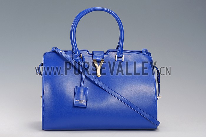 YSL Classic Cabas Y Medium Bag Dark Blue 608326