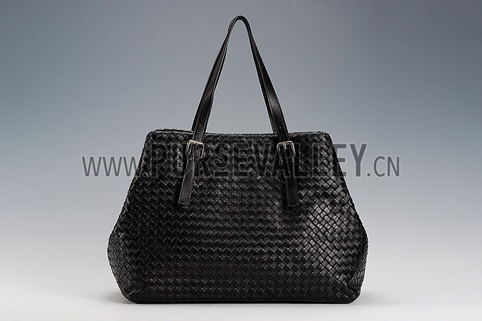 Bottega Veneta Intrecciato Roma Bag Black