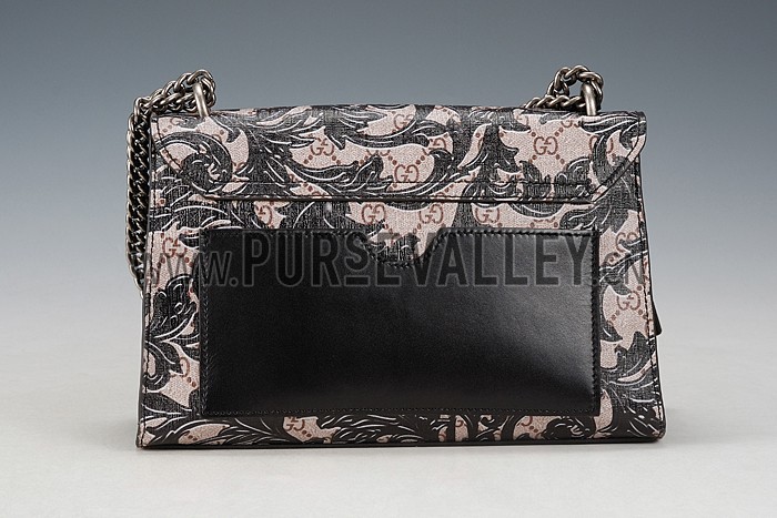 Gucci Padlock Arabesque Canvas Shoulder Bag Black