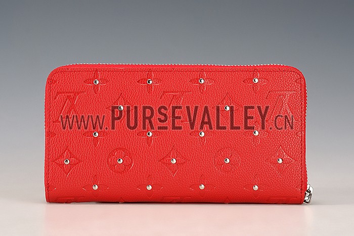Louis Vuitton Empreinte Zippy Wallet With Studs Red