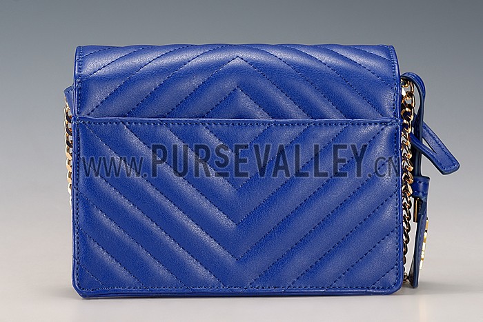 Saint Laurent High School Matelasse Medium Bag Blue