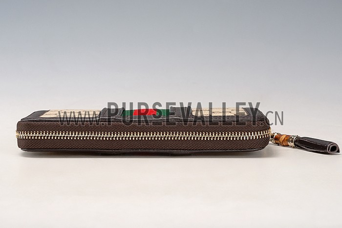 Gucci Vintage Web GG Canvas Wallet Brown