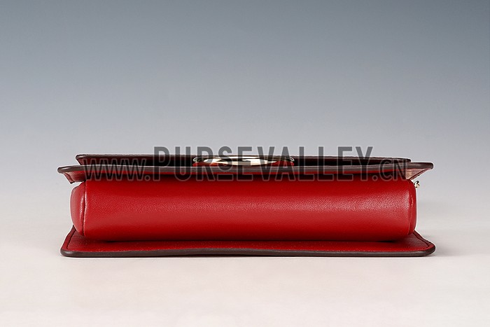 Chloe Faye Small Bag Dark Red and Python Pattern