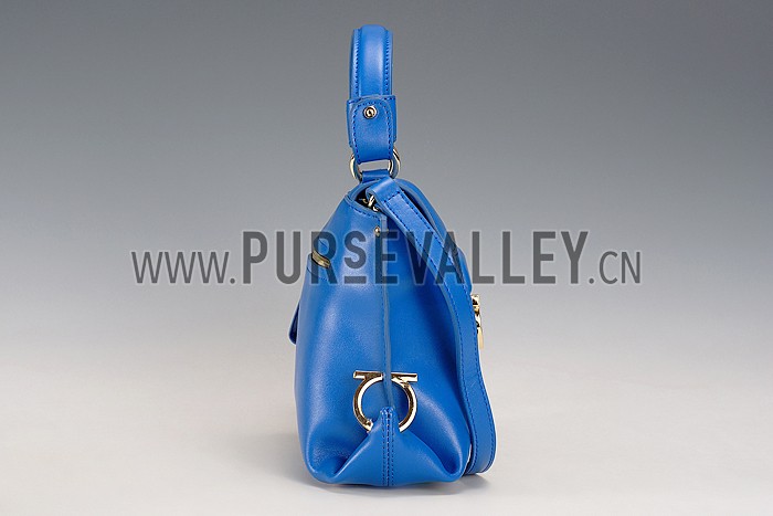 Salvatore Ferragamo Sofia Mini Leather Tote Blue