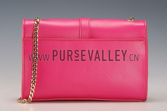 Saint Laurent Medium Fringed Suede Leather Satchel Fuchsia