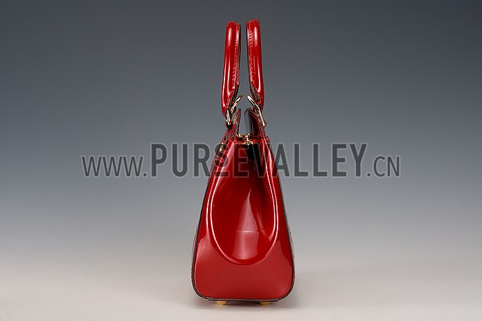 Louis Vuitton Brea Monogram Vernis PM Bag Red