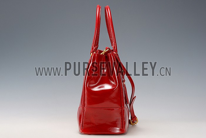 Prada Classic Patent Leather Satchel Red
