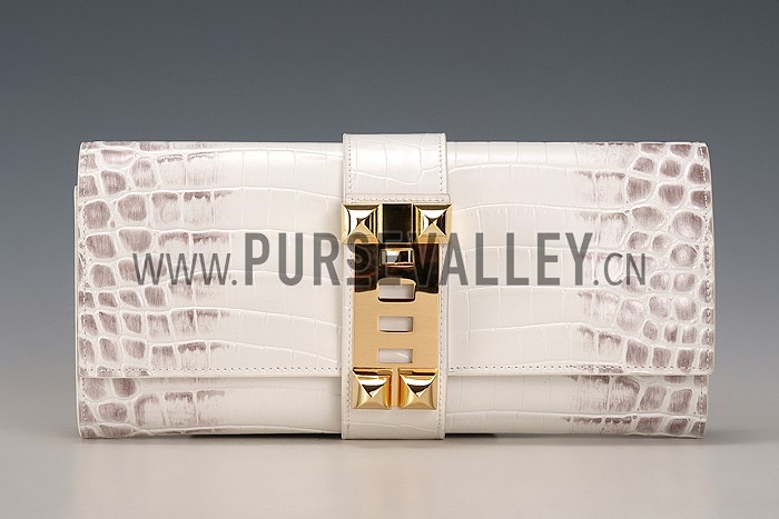 Hermes Medor Crocodile Leather Himalayan Clutch 18926681
