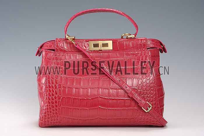 Fendi Small Peekaboo Fuchsia Leather Bag 608300