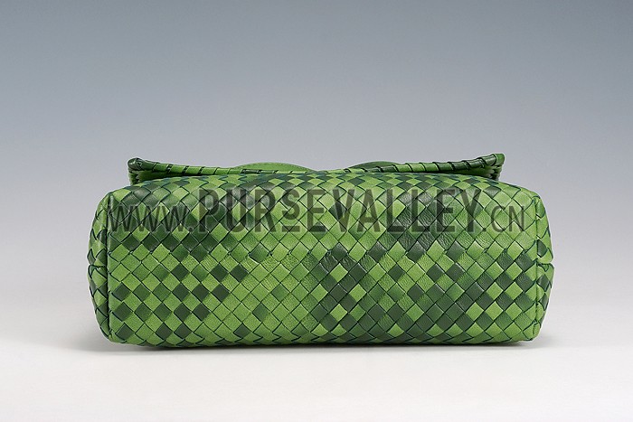 Bottega Veneta Two Toned Light Green and Green Intrecciato Nappa Bag