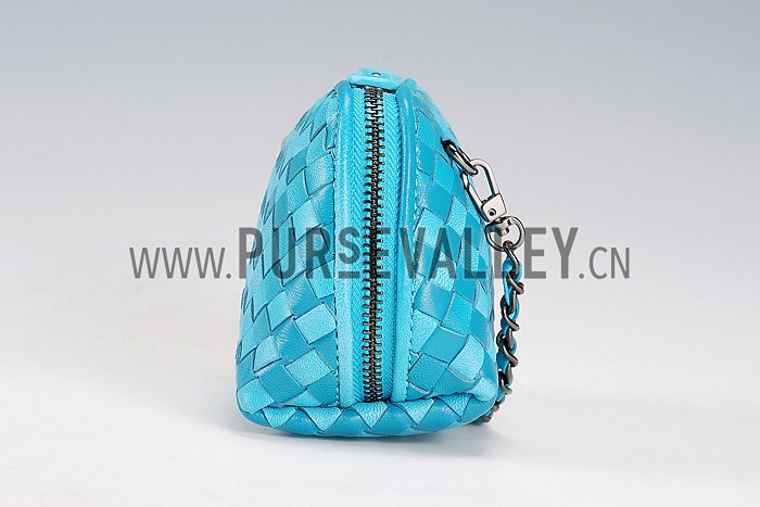 Bottega Veneta Small Shoulder Leather Chain Turcoise Bag