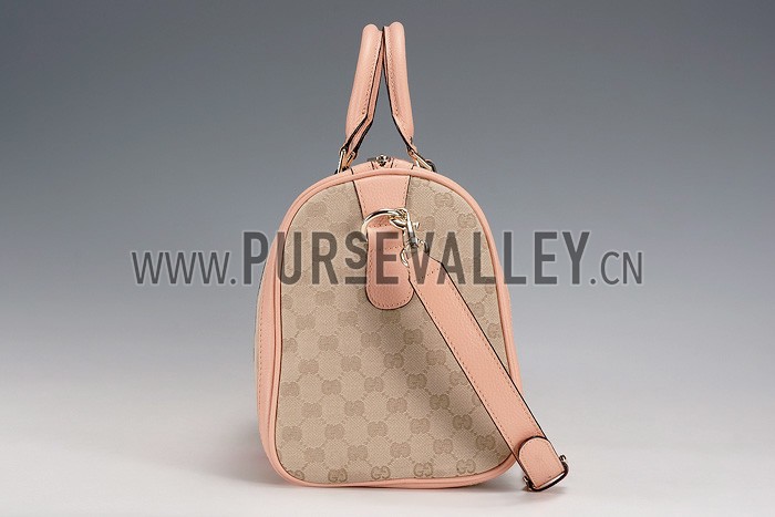 Gucci Vintage Web Boston Bag Peach