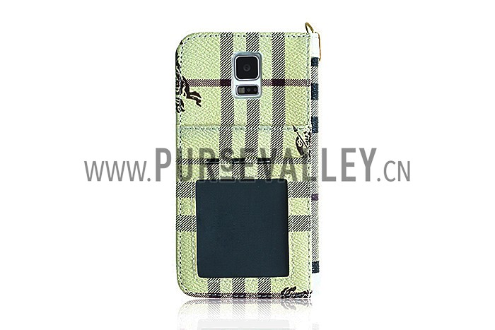 Burberry Wallet Case with Mirror for Galaxy S5 Yellow