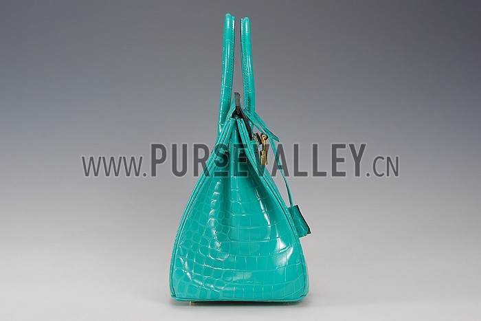 Hermes Birkin 35 Crocodile Leather Lagoon 608054
