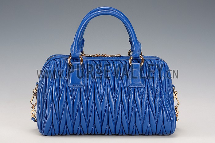 Miu Miu Matelasse Top Handle Large Blue