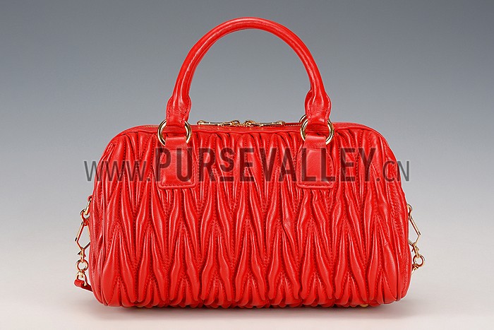 Miu Miu Matelasse Top Handle Large Red