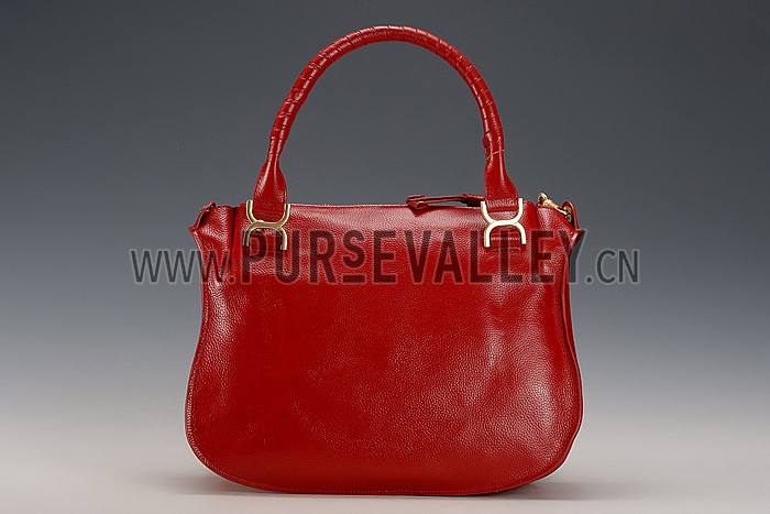 Chloe Marcie Satchel Crossbody Bag Dark Red