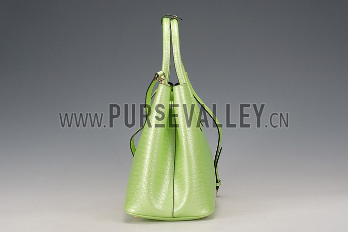 Prada Double Tote Crocodile Leather Bag Lime