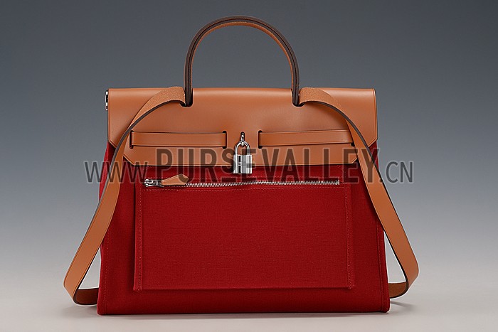 Hermes Herbag Dark Red