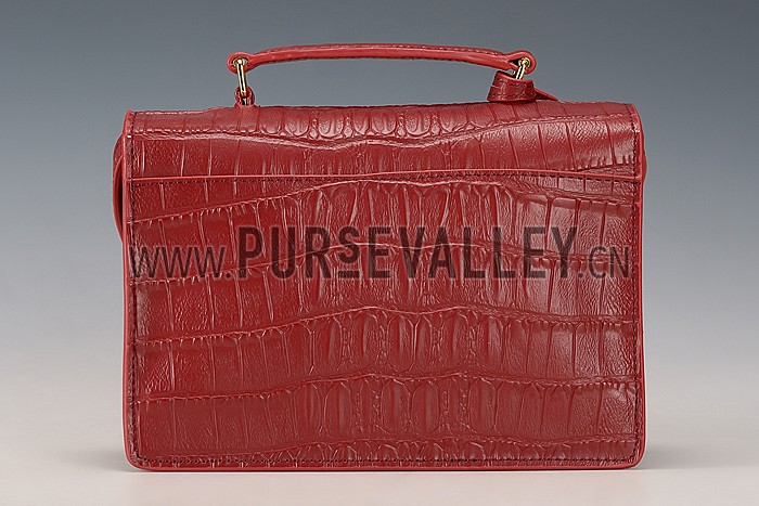 Saint Laurent High School Medium Crocodile Leather Bag Dark Red