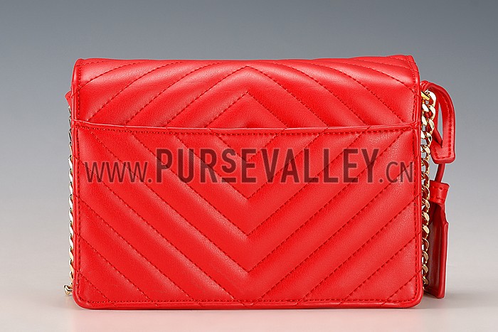 Saint Laurent High School Matelasse Medium Bag Red